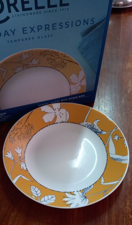 Corelle 4-Piece (23 Oz) Pasta Bowl Plate Set Higher Rimmed