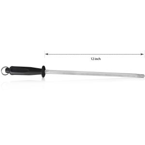 12" Sharpener Rod Stick Sharpener with ABS Handle for Knife Professional Knife Sharpening Tool