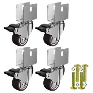 4Pcs 360 Swivels Casters Heavy Duty Furniture Wheel Castor 1.5inch Quiet Trolley Wheel for Trolley Office Desk Chair