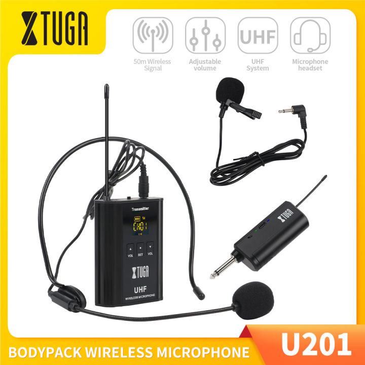 XTUGA U201 UHF Wireless Microphone Portable Mini Bodypack