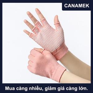 【CANAMEK】 Phụ Nữ Không-Trượt Găng Tay Yoga Thoáng Khí Tập Thể Dục Pilates Nửa Ngón Tay Găng Tay Thể Thao Ngoài Trời Đi Xe Đạp Câu Cá Tập Thể Dục Găng Tay Cho Phòng Tập Thể Dục