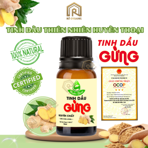 (HCM) Tinh Dầu Gừng Thiên Nhiên Huyền Thoại Làm Ấm Cơ Thể Xông Phòng Giải Cảm - Ro Organic