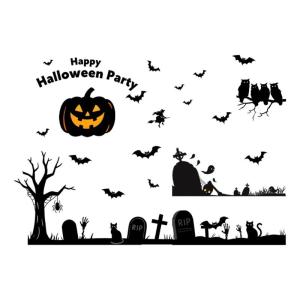 Dễ dàng cài đặt BAT bí ngô dán che cửa sổ bữa tiệc Halloween decors tĩnh dính nhãn dán PVC cửa bằng thủy tinh Bộ đề can