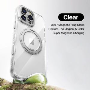 Luxury MagSafe Magnetic 360 ° Rotatable Stand Phone Case For iPhone 17 Air 16e 15 14 13 Pro Max Plus Matte Translucent Back Cover For iPhone 17 Pro Max Military Shockproof Casing With Bracket