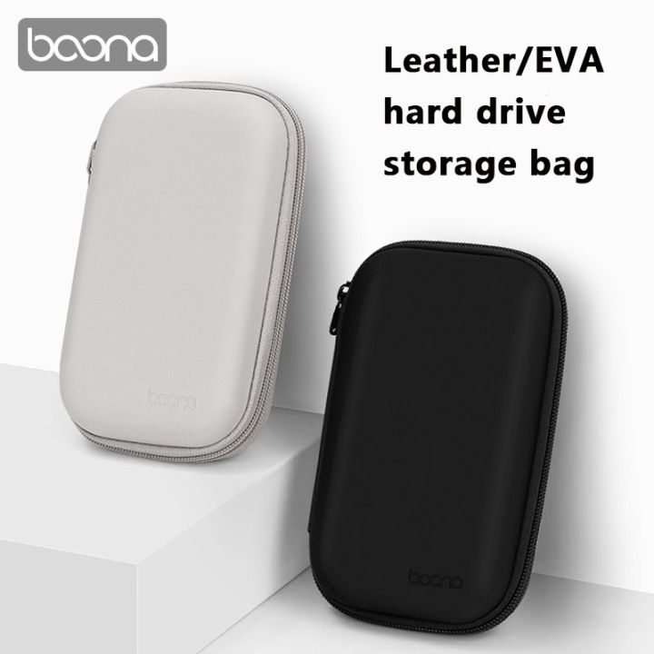 LUNE BAONA Leather Waterproof External Storage Hard Drive Case HDD
