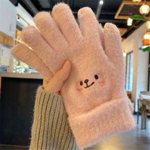 MUMU Cute Thicken Stretch Winter Warm Full Finger Touch Screen Womens Gloves Skiing Gloves