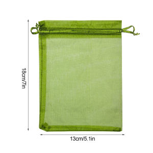 100PCS Fruit Protection Netting Bags for Fruit Trees Garden Mesh Barrier Bags to Protect Plants from Pest Birds Squirrels Fruit Cover Mesh Bag with Drawstring