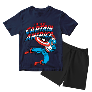 Baju Kaos Setelan Anak Laki Laki Karakter Superhero Captain Amerika Keren Usia 1 - 10 Tahun - DTF