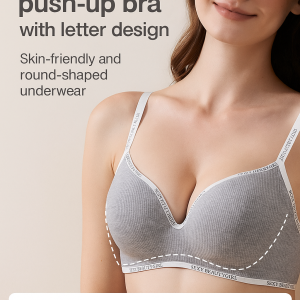 Comfortable Push Up Bra For Small Breasts Seamless Wireless Bra Anti Sagging Letter Bra Close Fitting And Non Restraining