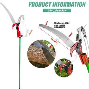 2IN1 High Branch Cutter Shears Saw with 2.3M Telescopic Rod Sharp Blade Garden Tree Pruner Trimmer Fruit Picker Pemotong