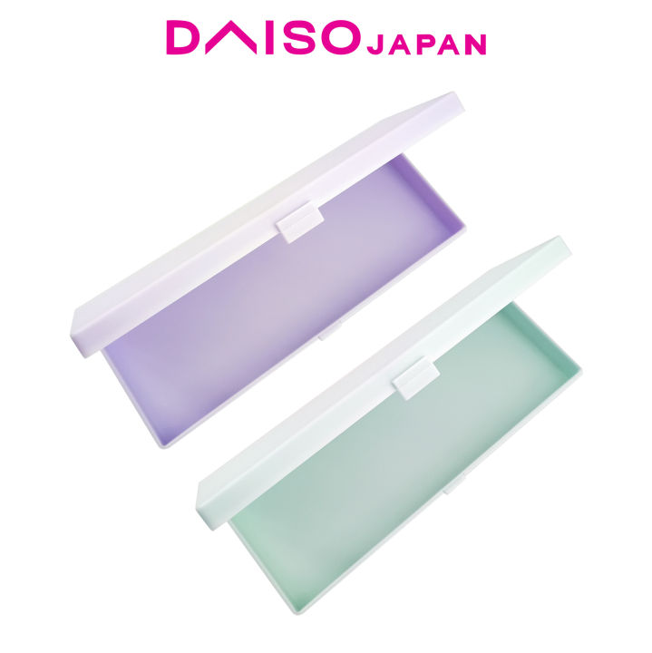 Daiso Pastel Colored Pencil Case Plastic Storage Case With Lid