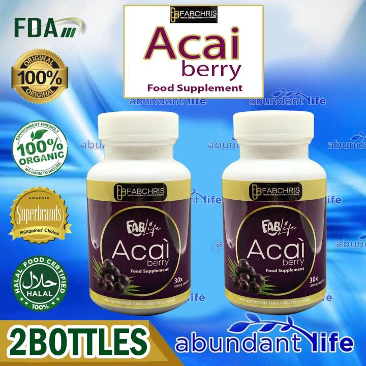 2 Bottle FABLife ACAI Berry Fodd Supplement 30capsules per Bottle 100% Original sold by Abundant Life