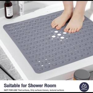 Non Slip Shower Mats for Inside Shower 38x70cm PVC Bathroom Bathtub Mat Non-Slip Bath Mat for Tub with Suction Cups Drain Holes2026