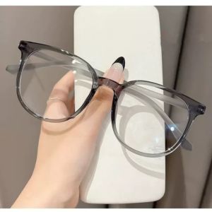 แว่นตาเกาหลีกรอบสี่เหลี่ยมขนาดใหญ่ป้องกันแสงสีฟ้าแว่นตาใสร้อนกรอบแว่นตาสี Gtrey Tawny