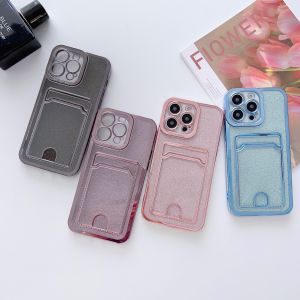 For iPhone 15 Pro Max 15 Plus 14 Pro Max 14 Plus 13 Pro Max 12 Pro Max 11 Pro Max Bling Glitter Electroplate Card Slot Bag Holder Phone Case For iPhone XS Max XR 7 8 Plus 6 6S Plus