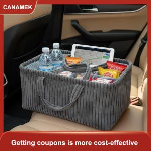 【CANAMEK 】 1pc Large Bohemian Storage Basket - Multi-Compartment Organizer For Baby Clothes Toys & Home Decor