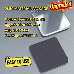 【SG STOCK】DIY Handmade Refrigerator Magnet Transparent Ins Square with Magnetic Piece Customizable Acrylic DIY Kit High