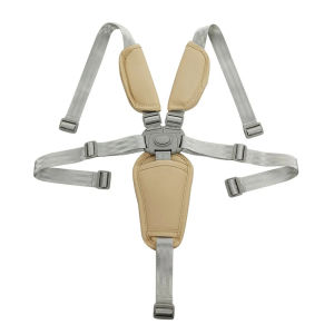 Baby harness for pushchair dinner chair highchair 5 points safety belt length adjust PU leather shoulder crotch pad Universal