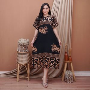 PROMO!! DASTER JUMBO BUSUI KANCING DEPAN LD 120 DRESS WANITA DEWASA RAYON ADEM MOTIF TERBARU KEKINIAN