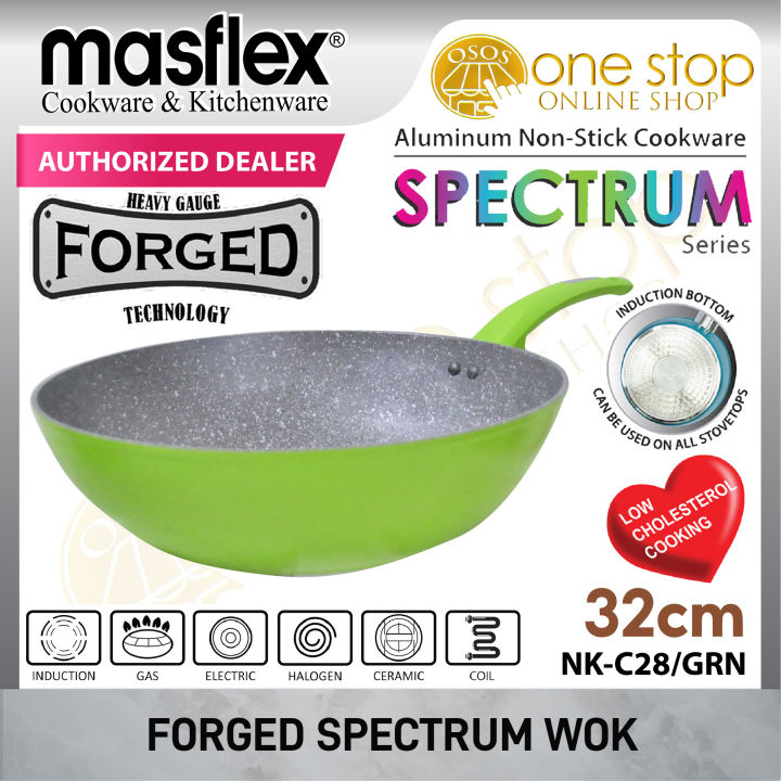 Masflex Original Spectrum Aluminum NonStick Induction Wok Pan 32cm NK
