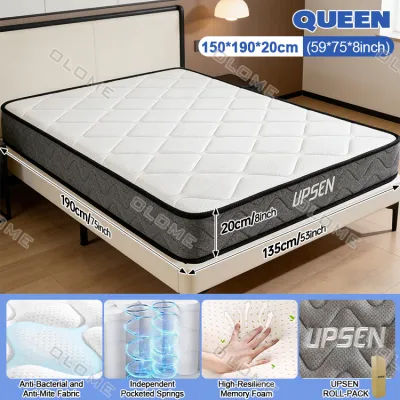 Extra Thick 8.1 inch Memory Foam Spring Mattress ( Single / Double / Queen / King )Size Comfort Deluxe Mattress