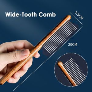 🇸🇬 Pets Flea Brush Face Grooming Comb Eye dirt stain food cleaning fur hair cat dog stainless steel Wooden Plastic