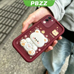 PBZZ Case for VIVO V27 5G V27E Y100 5G phone casing Softcase Silicone shockproof Cover new design aesthetic with holder 360 °   rotate cute Bear for men JTXX3