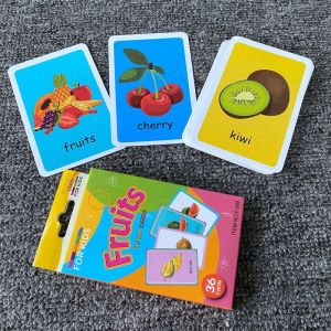 ASRV Infant Enlightening Early Education English Word Recognition Card Color Visual Flash Card Teaching Aids