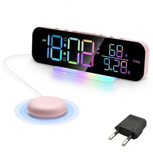 Đồng hồ kỹ thuật số rung với báo động nhiều cách 3 cấu hình công suất tự động độ sáng 7 đèn màu giữ bộ nhớ cho phòng ngủ nếu không bàn