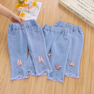 1-5 Năm Trẻ Em Cô Gái Jeans Mùa Thu Cắt Quần Mùa Xuân Bùng Quần