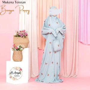 Mukena Terusan Bunga POPPY Anak Remaja Dewasa katun mikro premium | Al Arsyad