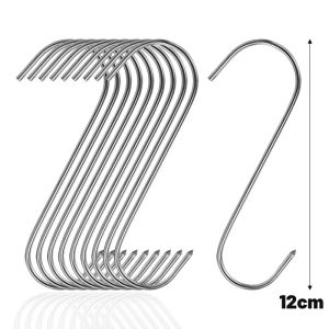 ตะขอสแตนเลสพร้อมตะขอแขวนไม้แขวนเสื้อปลายแหลมสำหรับเครื่องมือทำขนมอบครัวร้านขายเนื้อ20/10ชิ้น