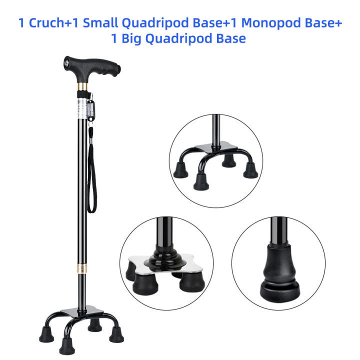 Non-slip Walking Stick LED Light Crutches Walker Aluminum Alloy Ultra ...