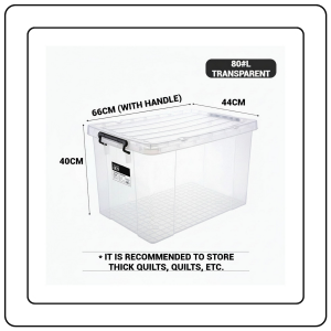 【JJ HOME】Stackable Transparent Storage Box / Storage Organisers / Multipurpose PP Storage Container with Handle
