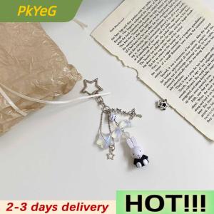 PkYeG Kawaii Miffy Bunny Keychain Cute Cartoon Rabbit Keyring School Bag Pendant Backpack Decor Earphone Charms Car Key Accessories