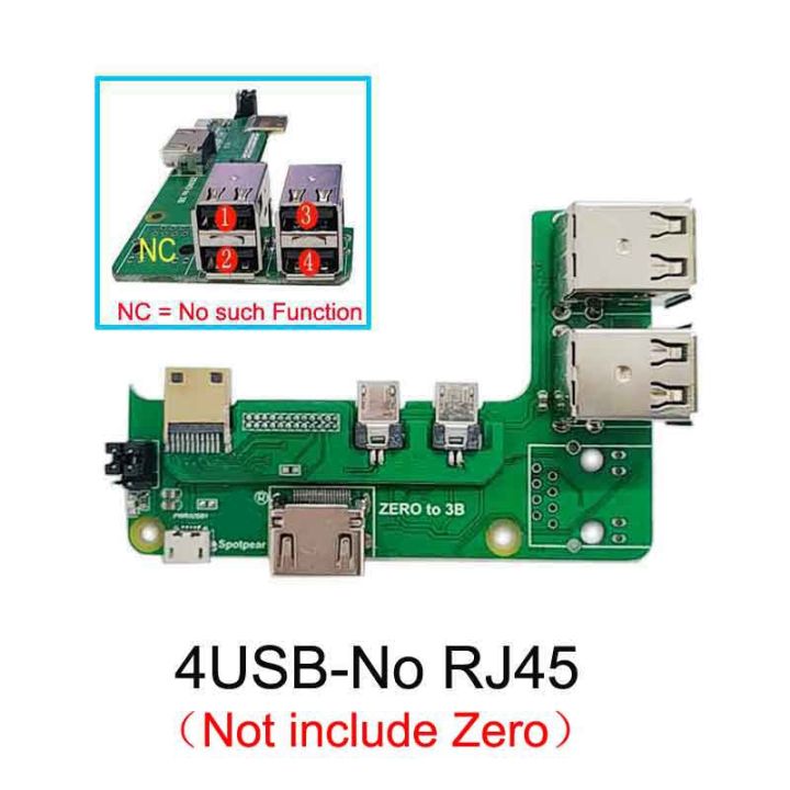 For Raspberry Pi Zero 2W to 3B Interface Adapter Zero to Pi3 Expansion