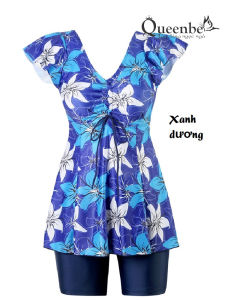 Đồ bơi trung niên big size Queenbe GLSWIM113 quần liền kín đáo vải co giãn ít thấm hút mau khô