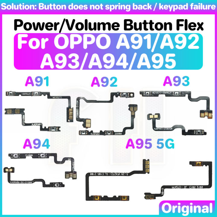 Flex Câble Bouton Volume Pour OPPO A94 5G / A74 5G / A95 5G - Couleur Noir - Neuf D'origine - Pièce Détachée Générique
