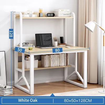 KEKEE Modern Computer Study Desk With Book Shelf Storage Rack Office Study Table Writing Meja Belajar Meja Komputer Murah Membawa rak buku电脑桌