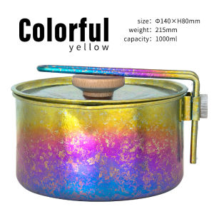 TiTo Titanium Lunch Pot Instant Noodle Bowl With Lid Lunch Box Home Outdoor Camping Pure Titanium Pot Tableware New Large Bowl