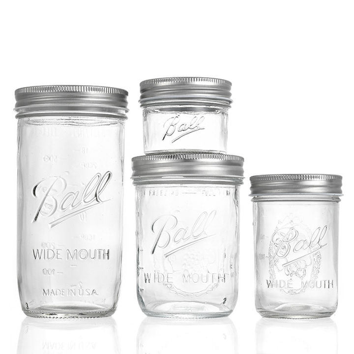 GF Ball Mason Jars with Airtight Lids Wide Mouth & Regular Mouth Glass Container for Canning