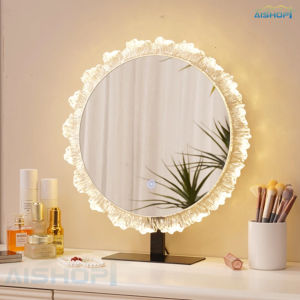 [SG Seller]Vertical Mirror LED Light Smart desktop makeup mirror Three-Color Light mirror Smart desktop makeup mirror
