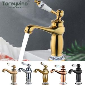 LDIES Torayvino Bathroom Faucet Antique Bronze Finish Brass Basin Sink Faucets Great Quality Mordern Single Handle Water Mixer Tap 7K9N4