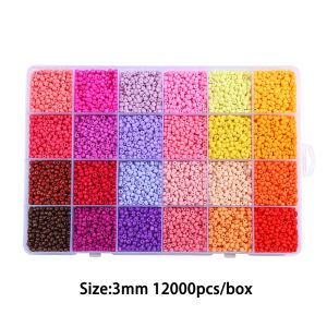 12000Pcs/Box 3mm Cold Color Warm Colorful Charm Czech Glass Beads Kit Set For Jewelry Making DIY Couple Friendship Bracelet Necklace Craft Accessories