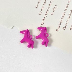 Christmas gift 【AYLMER】 5Pcs Macaron Color Pendants Horse Animal Pendant Charms Handmade Necklace Earrings Accessories Diy Jewelry Making Findings