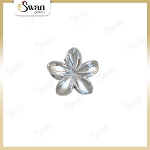 Jepit Mini Bunga Kamboja Metalik 4CM Jedai Poni Kecil Kilap Bali Hair Clips Frangipani Flower Shinny Bangs Aksesoris Rambut Fashion Premium