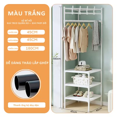 Kệ Chữ V Kệ Để Đồ Góc Tường Khung Kim Loại Không Gỉ Chắc Chắn Cao Cấp Kệ Treo Quần Áo Tiết Kiệm Không Gian