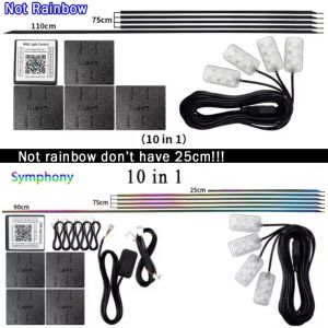 10/14/18 in 1 Led Car Ambient Lights 213 64 Color RGB Symphony Streamer Bluetooth Rainbow Acrylic Strips Atmosphere Lamp Kit 12V