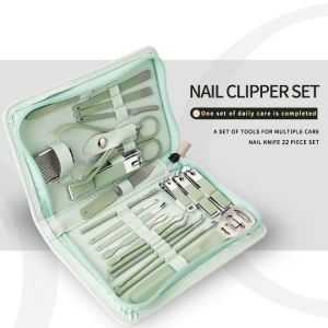 Stainless steel nail clippers set nail tools full set nail scissors set nail clippers 22 items