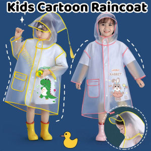 Raincoat for Kids Boy and Girl Poncho with Brim Waterproof PVC Thick Cartoon Raincoat